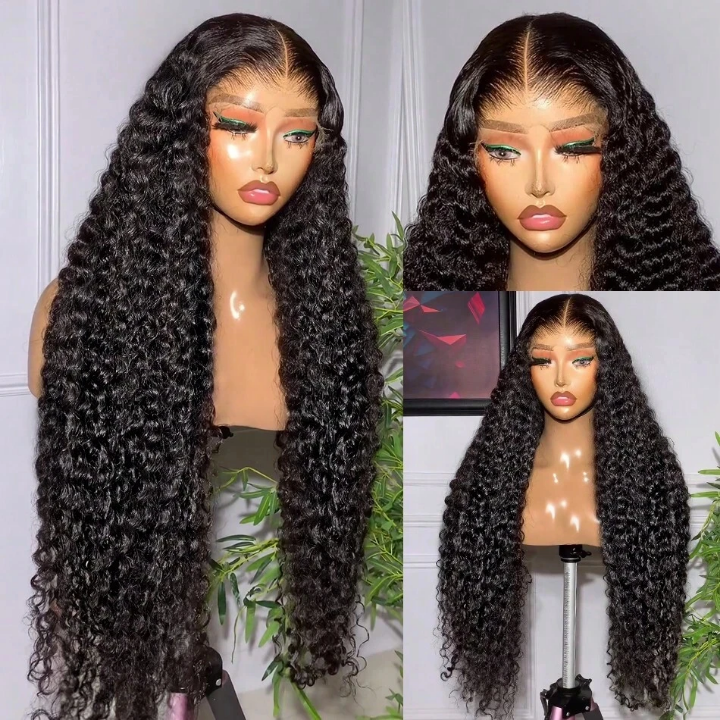 13*4 Blonde curly wig